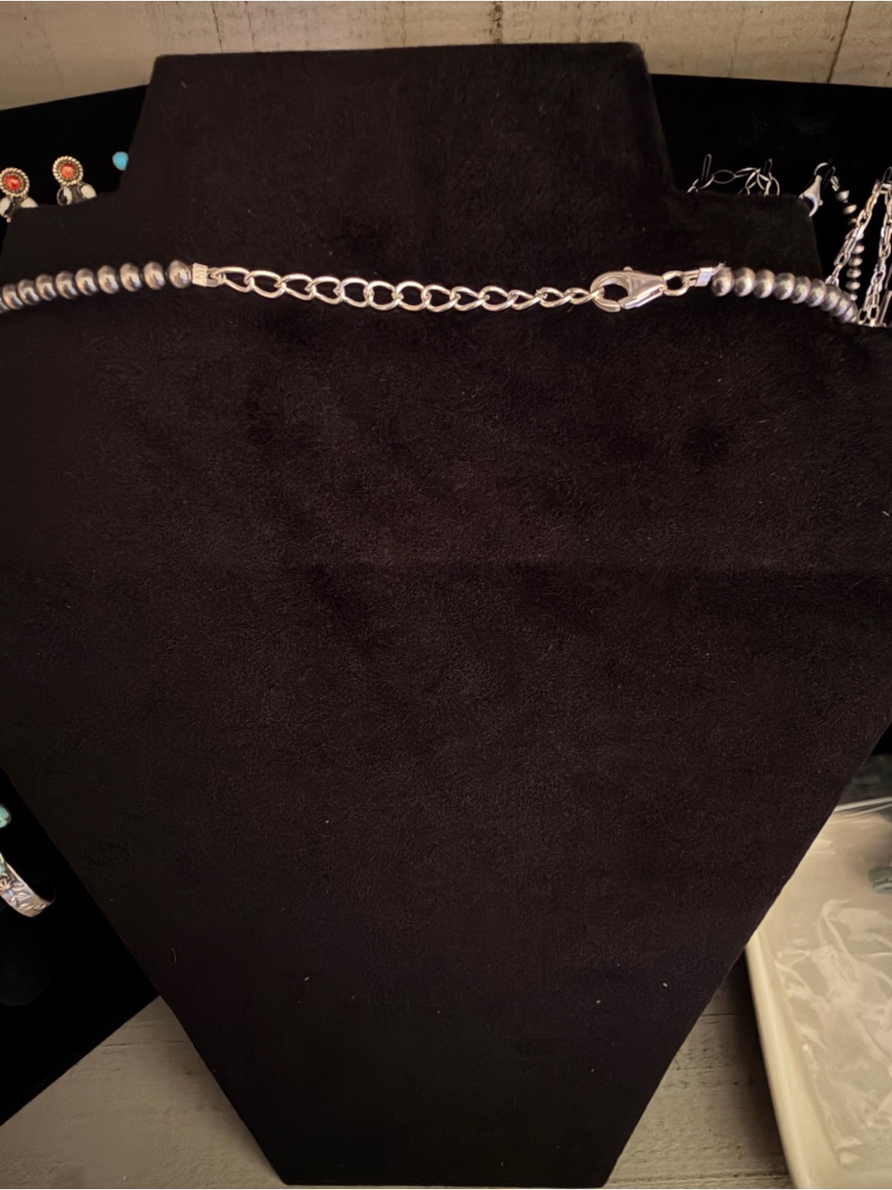 925 Sterling Silver 4mm Navajo Pearls 18” with a 2” Extender - Picture 3 of 3